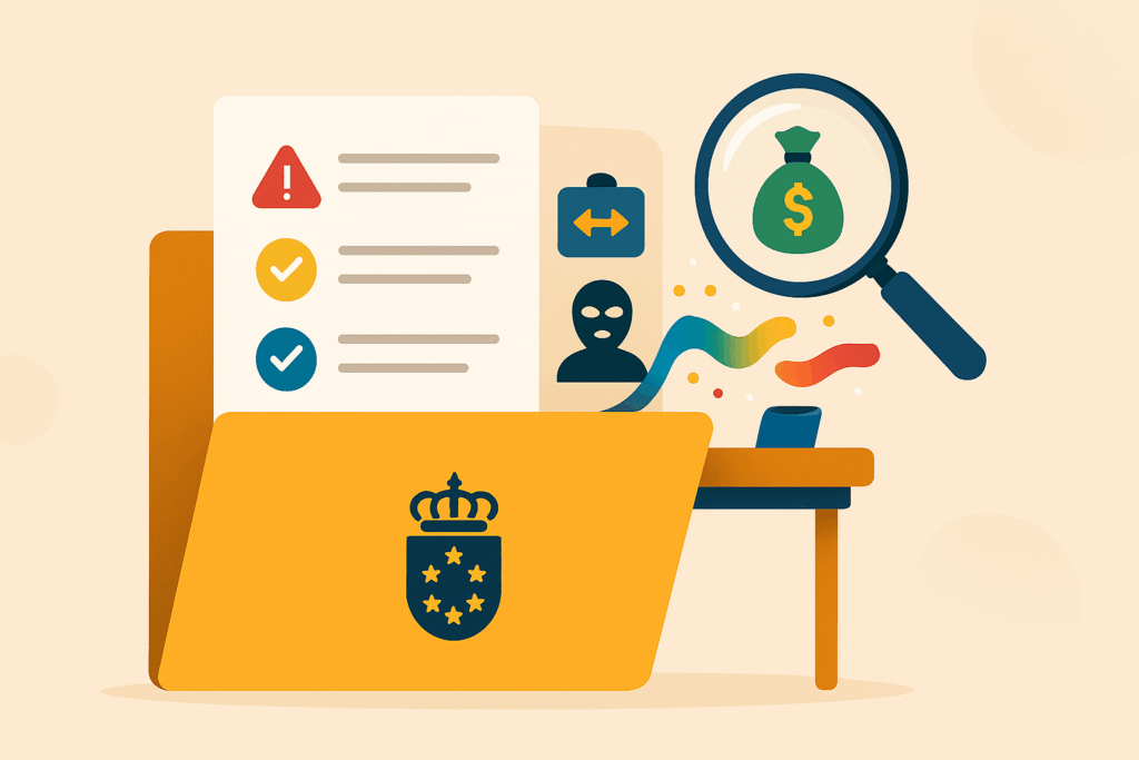 El Ministerio de Economía, Comercio y Empresa, a través de la página web del Tesoro Público, a la que puede acceder aquí, ha publicado nueve catálogos (dirigidos a distintos sectores) que recogen un conjunto revisado de indicadores de riesgo asociados al blanqueo de capitales y la financiación del terrorismo, actualizando de este modo los anteriores. Todos los catálogos están divididos en dos secciones, recogiéndose en la primera los indicadores de riesgo generales, esto es, aquellos que pueden ser detectados por cualquier sujeto obligado (como, por ejemplo, la realización de “operaciones donde participan estructuras de múltiples jurisdicciones, sin razón que lo justifique” o “la contratación realizada por un nuevo cliente que facilita el mismo domicilio, o número de teléfono o dirección de correo electrónico que otro cliente anterior, con el que aparentemente no tiene ninguna relación, y realiza operaciones similares”), e indicadores de riesgo específicos, referidos a actividades concretas del sujeto obligado A modo de ejemplo, en el documento elaborado para las entidades aseguradoras y los corredores de seguros se recogen, entre otros, como indicadores específicos la existencia de una “Pluralidad de pólizas con el mismo tomador y distintos beneficiarios sin relación aparente entre ellos, y sin que se aprecien razones que lo justifiquen”; el hecho de que un “mediador, repentinamente, comienza a intermediar operaciones muy distintas a las que venía intermediando habitualmente”; el “cambio por parte del cliente de la cláusula sobre beneficiarios, nombrando a un tercero sin relación aparente”; las “aportaciones de importe desproporcionado con relación a la prima periódica contratada” o la realización de un “rescate de pólizas de diferentes tomadores dirigidos a un mismo número de cuenta bancaria”. Asimismo, en el catálogo dirigido a las entidades de crédito se hace referencia, entre otras, a la “realización de un pago con dinero en efectivo cuando por su importe, o por la naturaleza de la operación o por otras circunstancias, el uso de efectivo no era esperable”; los “cambios de gran cantidad de billetes de baja denominación por billetes de alta denominación” o las “transferencias de fondos donde el beneficiario indicado por el ordenante no coincide con el titular de la cuenta de abono”. En relación con estos informes, su conocimiento, estudio y uso pueden permitir a los distintos sujetos obligados a reforzar y mejorar sus sistemas internos, detectando con mayor eficacia las operaciones susceptibles de blanqueo de capitales o de financiación del terrorismo. No obstante, tal y como se indica en los documentos, el hecho de que los indicadores puedan apreciarse en operaciones concretas no tiene por qué implicar la existencia de blanqueo de capitales o financiación del terrorismo, sino que el sujeto obligado deberá efectuar el correspondiente examen especial, de modo que los indicadores permiten facilitar la selección de las operaciones que deben ser analizadas. Asimismo, el Ministerio ha publicado un recopilatorio de las tipologías delictivas que se utilizan con mayor asiduidad para el blanqueo de capitales y la financiación del terrorismo al que puede acceder aquí, clasificadas en función del principal delito subyacente al que están conectadas. Así, a través de este documento se busca lograr que los sujetos obligados tengan un mayor conocimiento de las distintas amenazas que existen en este ámbito. De este modo, se recogen una serie de actuaciones vinculadas al crimen organizado, a la corrupción, al fraude fiscal o a las estafas.