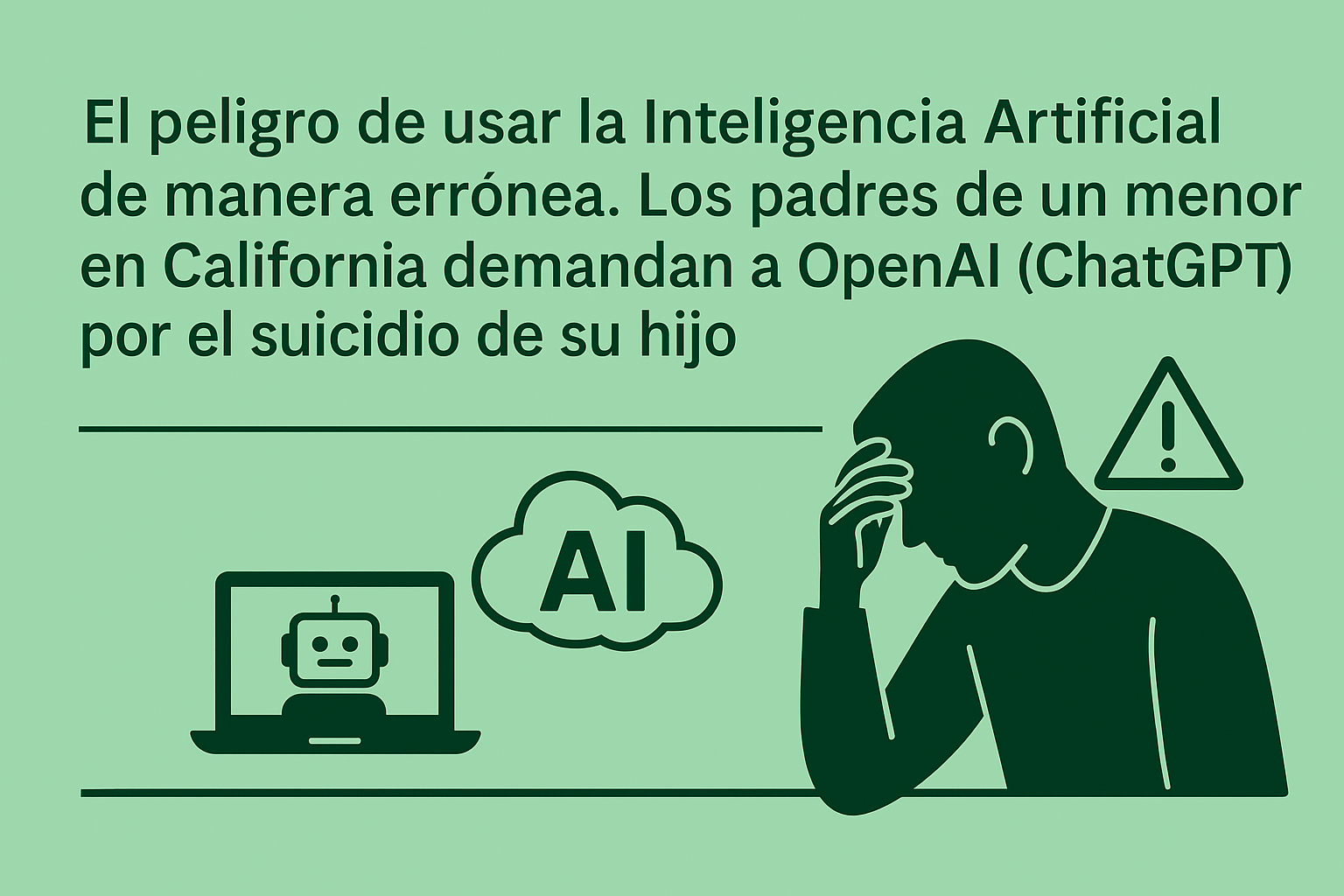 El peligro de usar la Inteligencia Artificial de manera errónea. Los padres de un menor en California demandan a OpenAI (ChatGPT) por el suicidio de su hijo