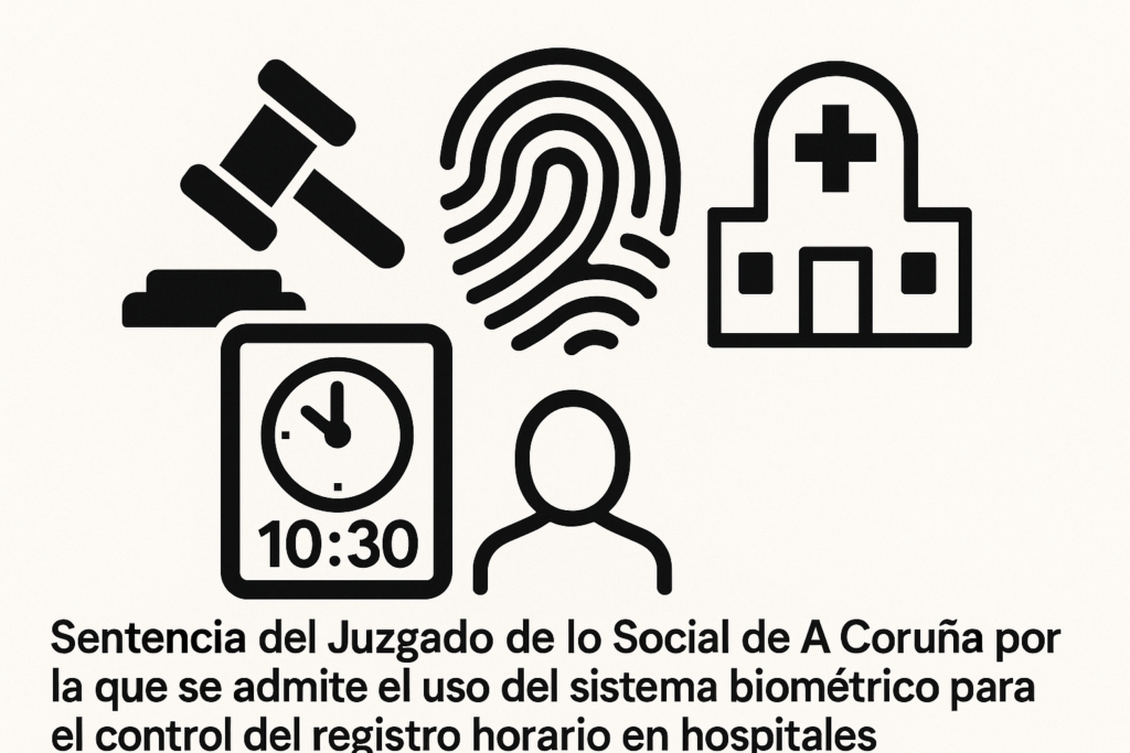 Sentencia del Juzgado de lo Social de A Coruña por la que se admite el uso del sistema biométrico para el control del registro horario en hospitales