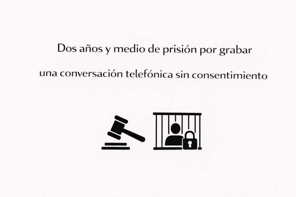 Dos años y medio de prisión por grabar una conversación telefónica sin consentimiento 1 12) Dos años y medio de prisión por grabar una conversación telefónica sin consentimiento