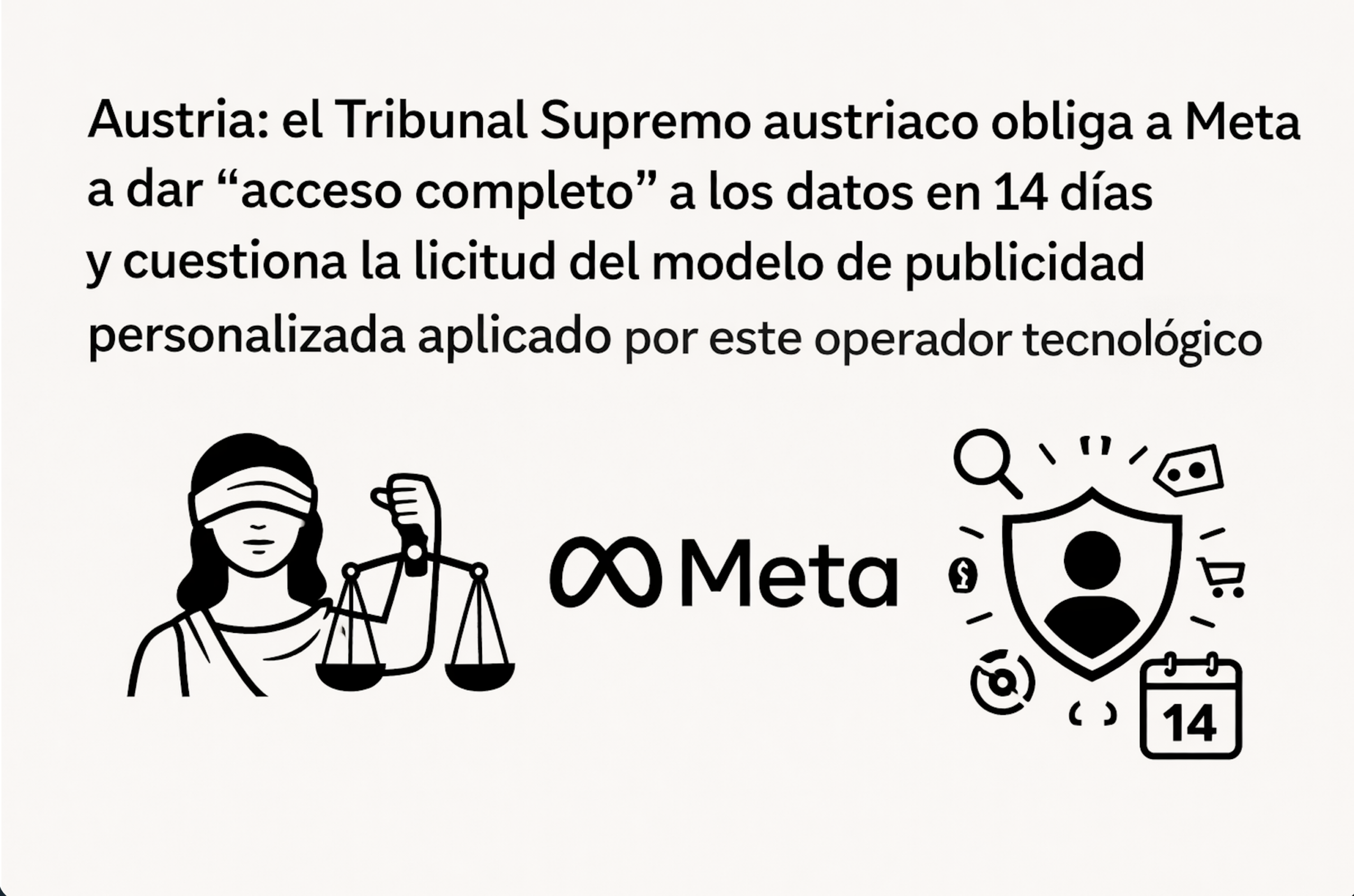1) Austria- el Tribunal Supremo austriaco obliga a Meta a dar “acceso completo” a los datos en 14 días y cuestiona la licitud del modelo de publicidad personalizada aplicado por este operador tecnológico