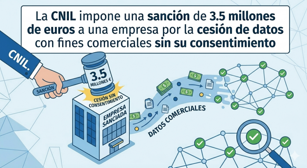 La CNIL impone una sanción de 3.5 millones de euros a una empresa por la cesión de datos con fines comerciales sin su consentimiento 3 La CNIL impone una sanción de 3.5 millones de euros a una empresa por la cesión de datos con fines comerciales sin su consentimiento