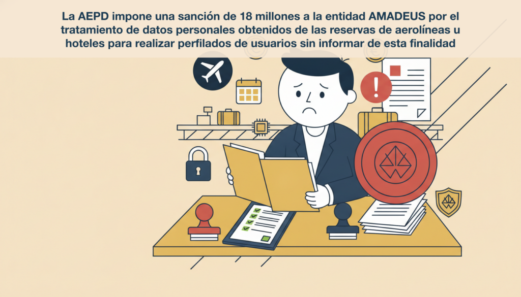La AEPD impone una sanción de 18 millones a la entidad AMADEUS por el tratamiento de datos personales obtenidos de las reservas de aerolíneas u hoteles para realizar perfilados de usuarios sin informar de esta finalidad 2 noticia 1 1781015451173 La AEPD impone una sanción de 18 millones a la entidad AMADEUS por el tratamiento de datos personales obtenidos de las reservas de aerolíneas u hoteles para realizar perfilados de usuarios sin informar de esta finalidad