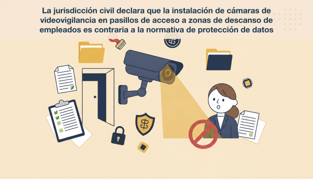 La jurisdicción civil declara que la instalación de cámaras de videovigilancia en pasillos de acceso a zonas de descanso de empleados es contraria a la normativa de protección de datos 9 noticia 4 1781015575166 La jurisdicción civil declara que la instalación de cámaras de videovigilancia en pasillos de acceso a zonas de descanso de empleados es contraria a la normativa de protección de datos
