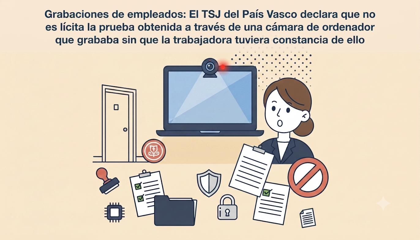 Ilustración: ordenador portátil con webcam grabando