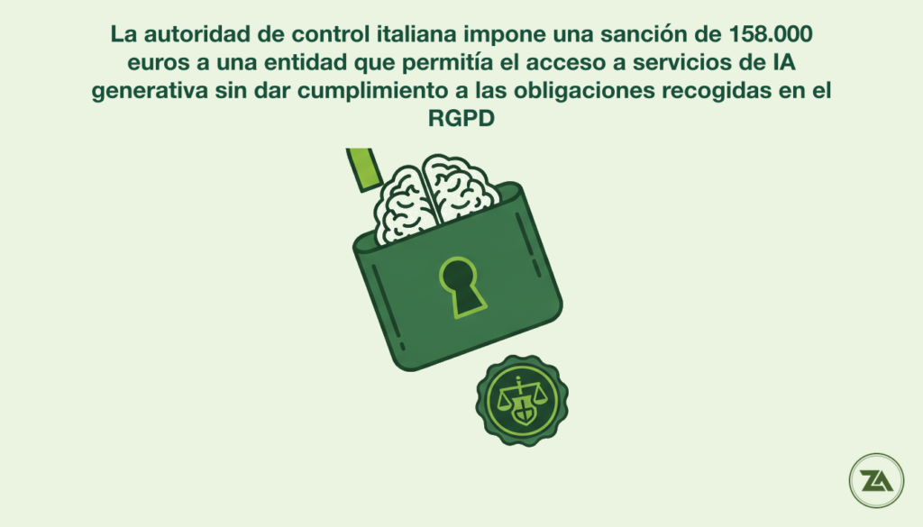 noticia 8 v3 1785247767441 La autoridad de control italiana impone una sanción de 158.000 euros a una entidad que permitía el acceso a servicios de IA generativa sin dar cumplimiento a las obligaciones recogidas en el RGPD