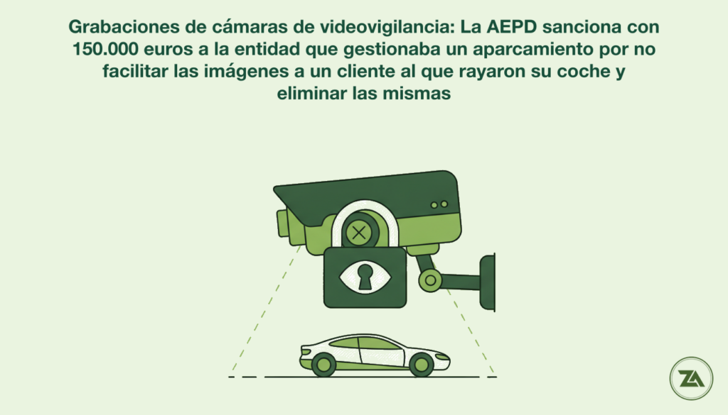 noticia 9 v3 1785247802627 Grabaciones de cámaras de videovigilancia: La AEPD sanciona con 150.000 euros a la entidad que gestionaba un aparcamiento por no facilitar las imágenes a un cliente al que rayaron su coche y eliminar las mismas