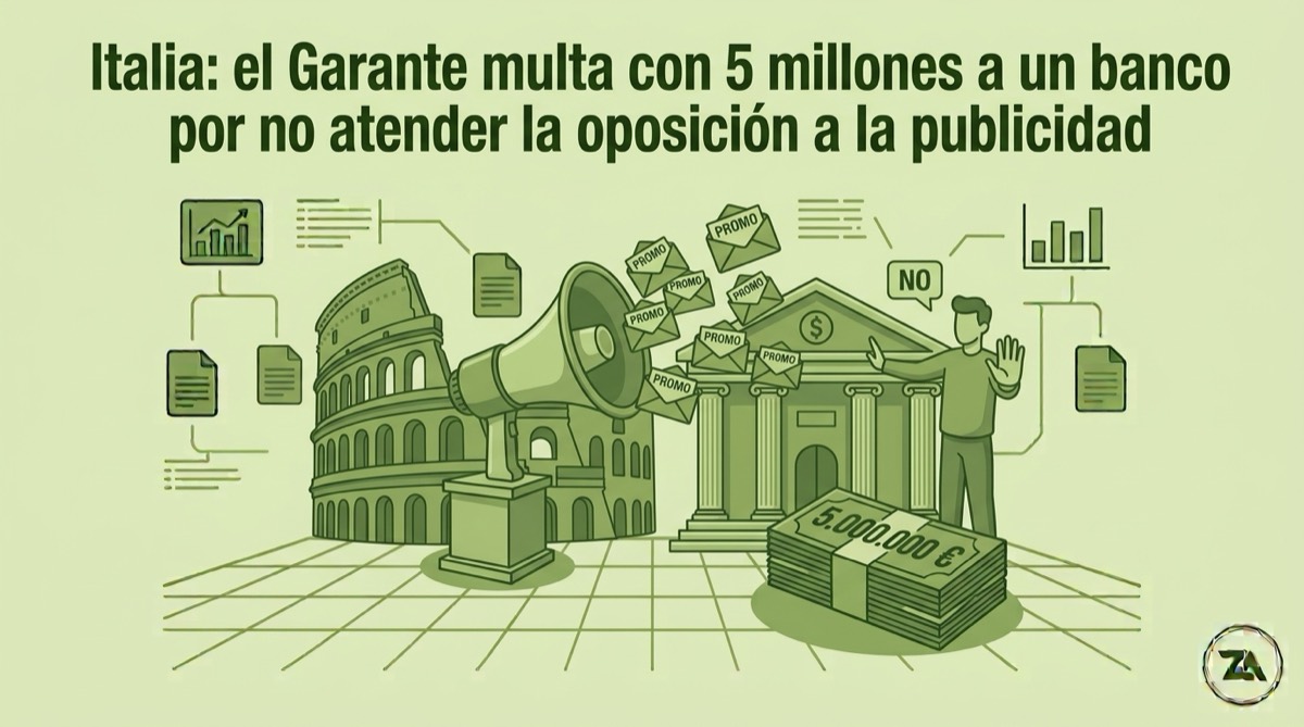 Italia: el Garante multa con 5 millones a un banco por no atender la oposición a la publicidad